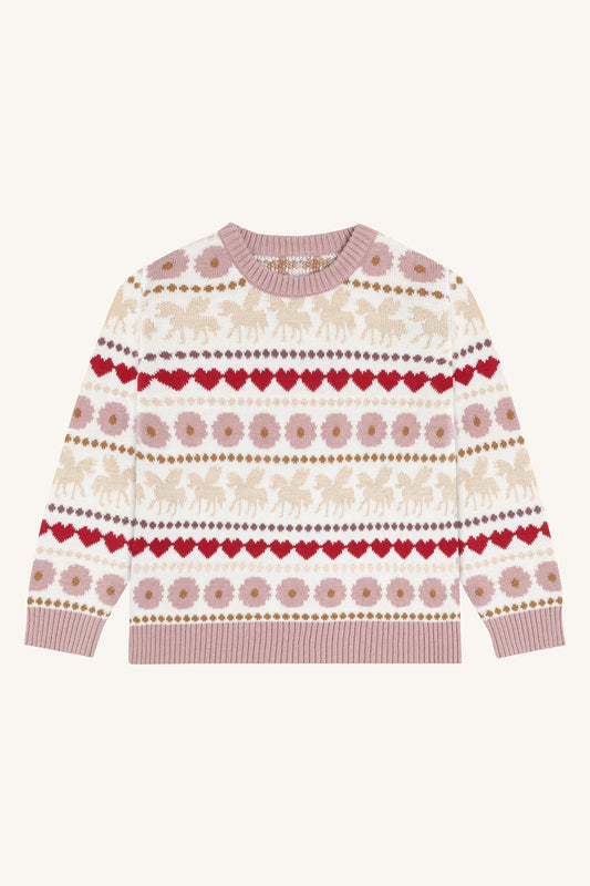 Hust & Claire Maedchen Pullover HCPippa Unicorn - Ivory - Main