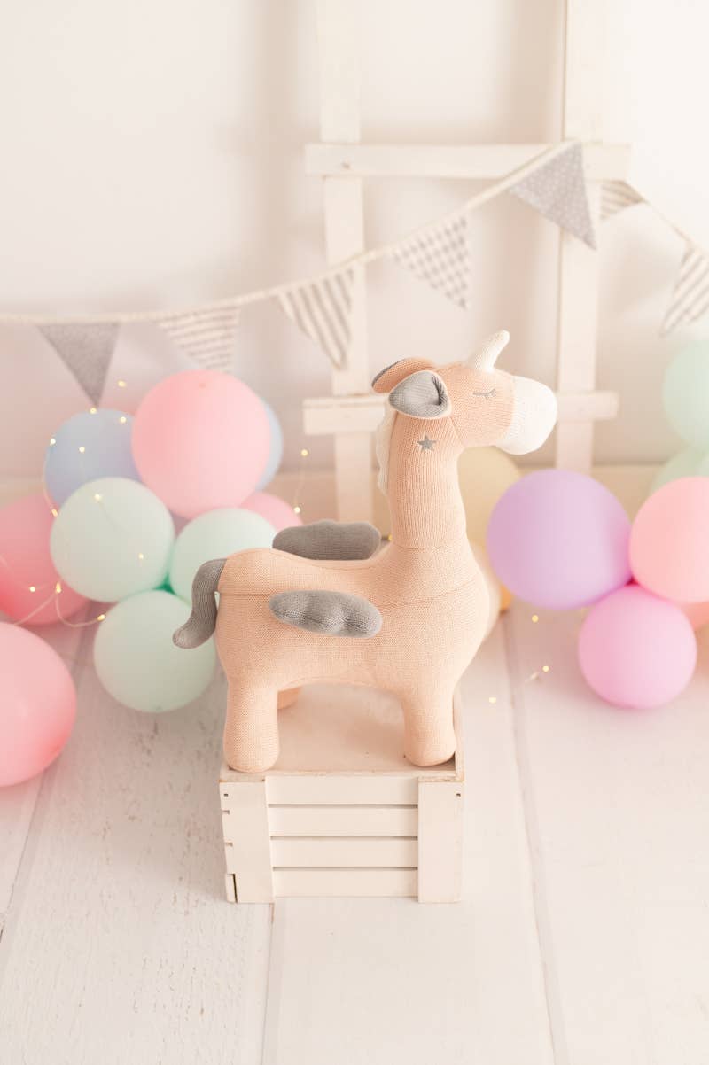 Rosa geflügeltes Einhorn aus 100 % Baumwolle