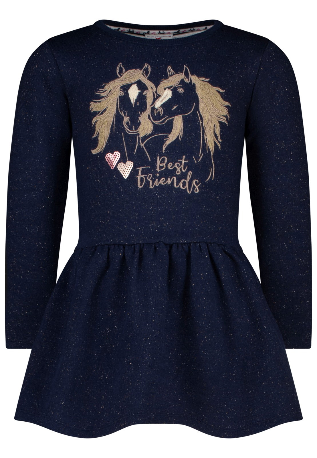 Salt and Pepper Mädchen Sweatkleid Pferd – Dunkelblau