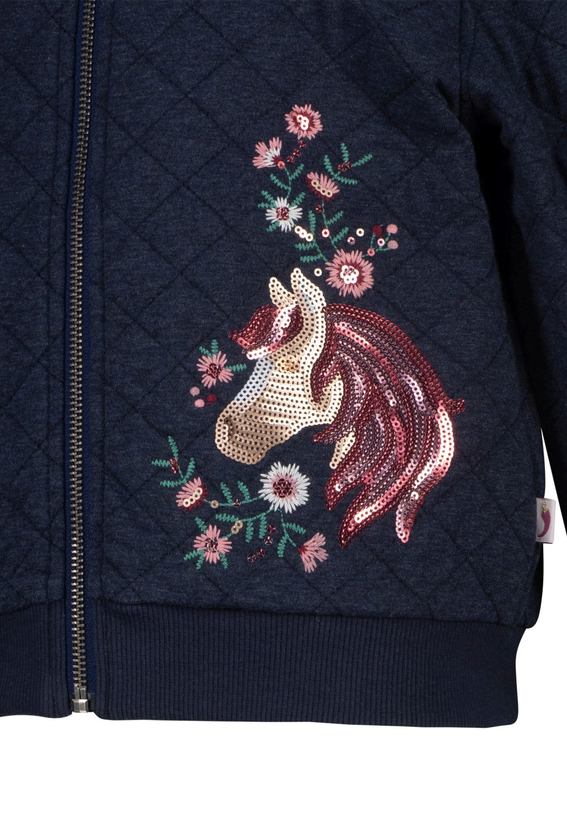Salt and Pepper Mädchen Steppjacke mit Stickerei – Blau