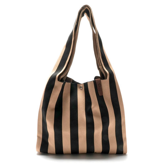 LOT83 Shopper Lois 24 Schwarz Camel gestreift