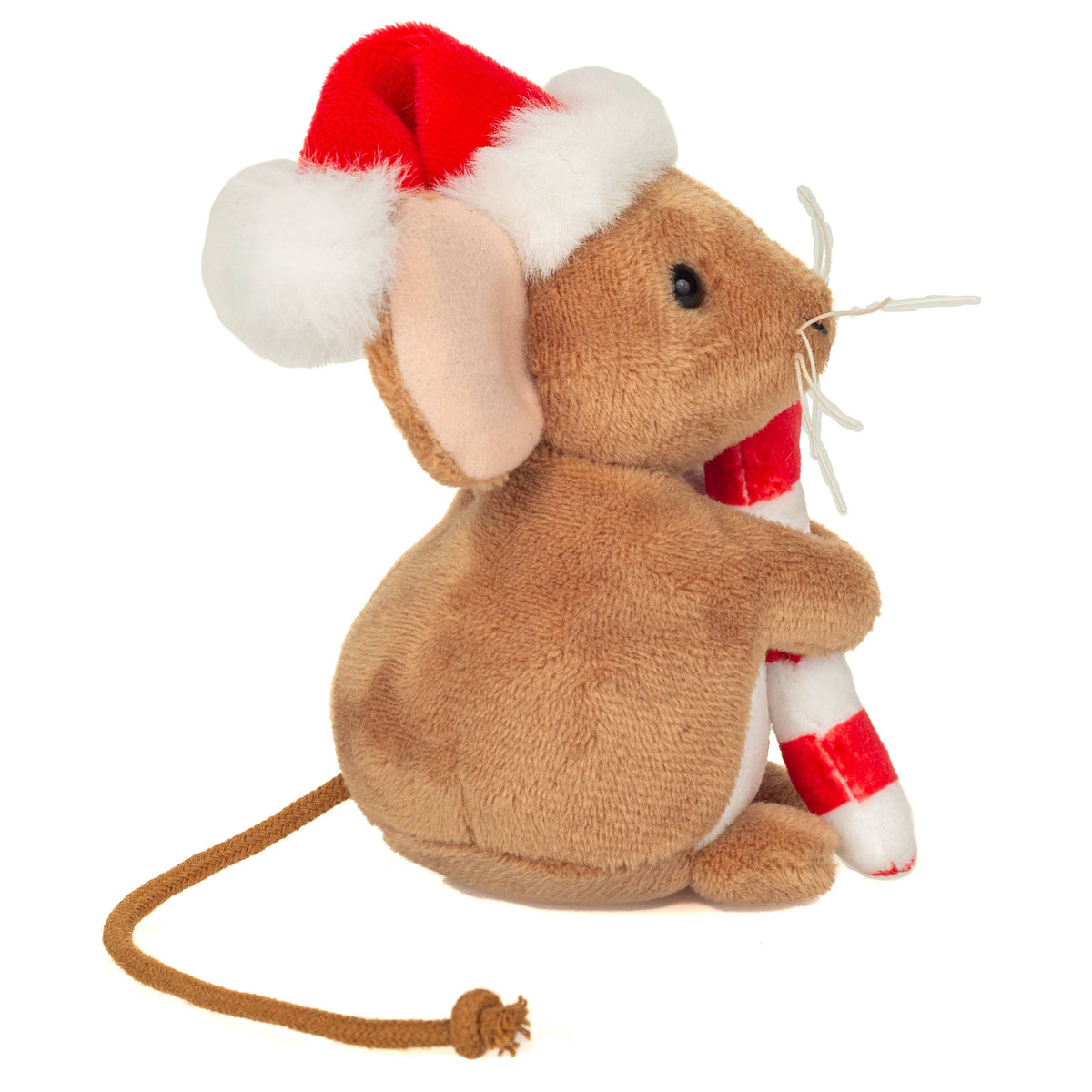 Weihnachtsmaus mit Zuckerstange 11 cm-Plüschtier-Stofftier