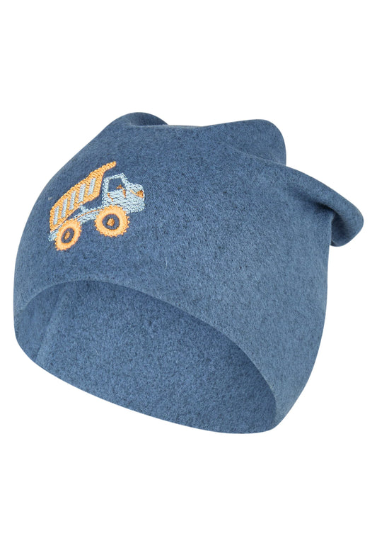 Sterntaler Kinder Beanie LKW Blau meliert