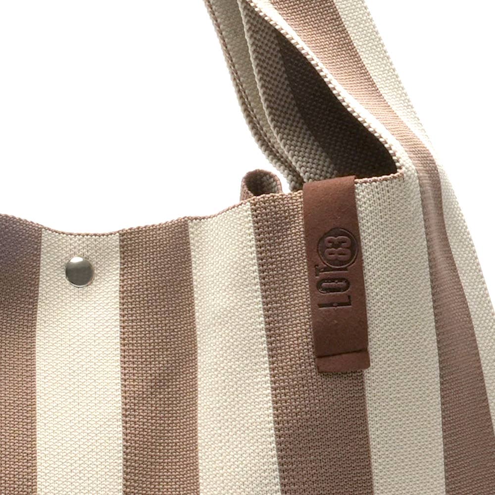LOT83 Shopper Lois 23 Creme Taupe gestreift – weitere Ansicht