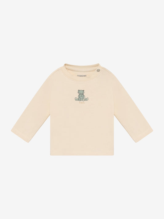 Noppies Jungen Langarmshirt Buttercream mit kleinem Motiv