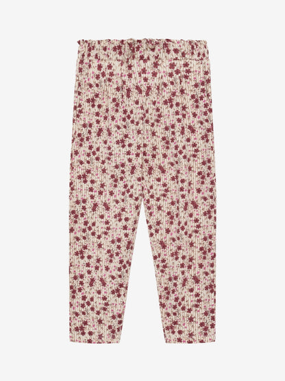 Minymo Mädchen Leggings – Rosa mit Blumenmuster