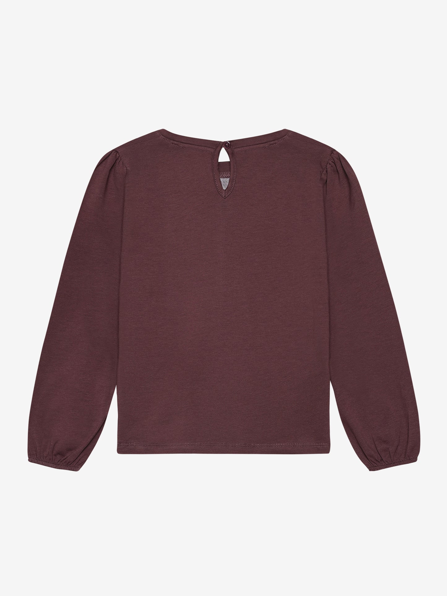 Minymo Mädchen Langarmshirt – Bordeaux mit Herzen