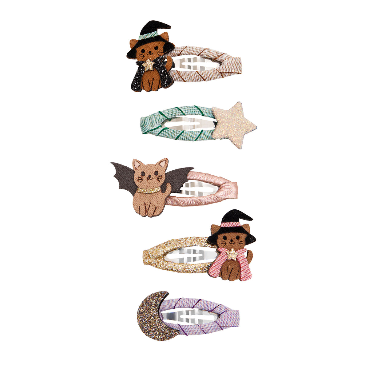 Mimi & Lula Halloween-Katzen Mini-Haarspangen – 5er-Set