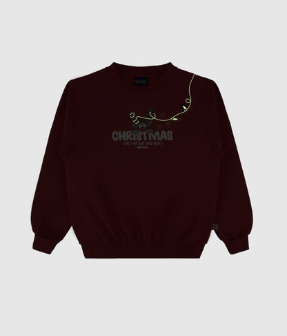 Weihnachtssweatshirt - Leuchtet im Dunkeln: Rot / 12A