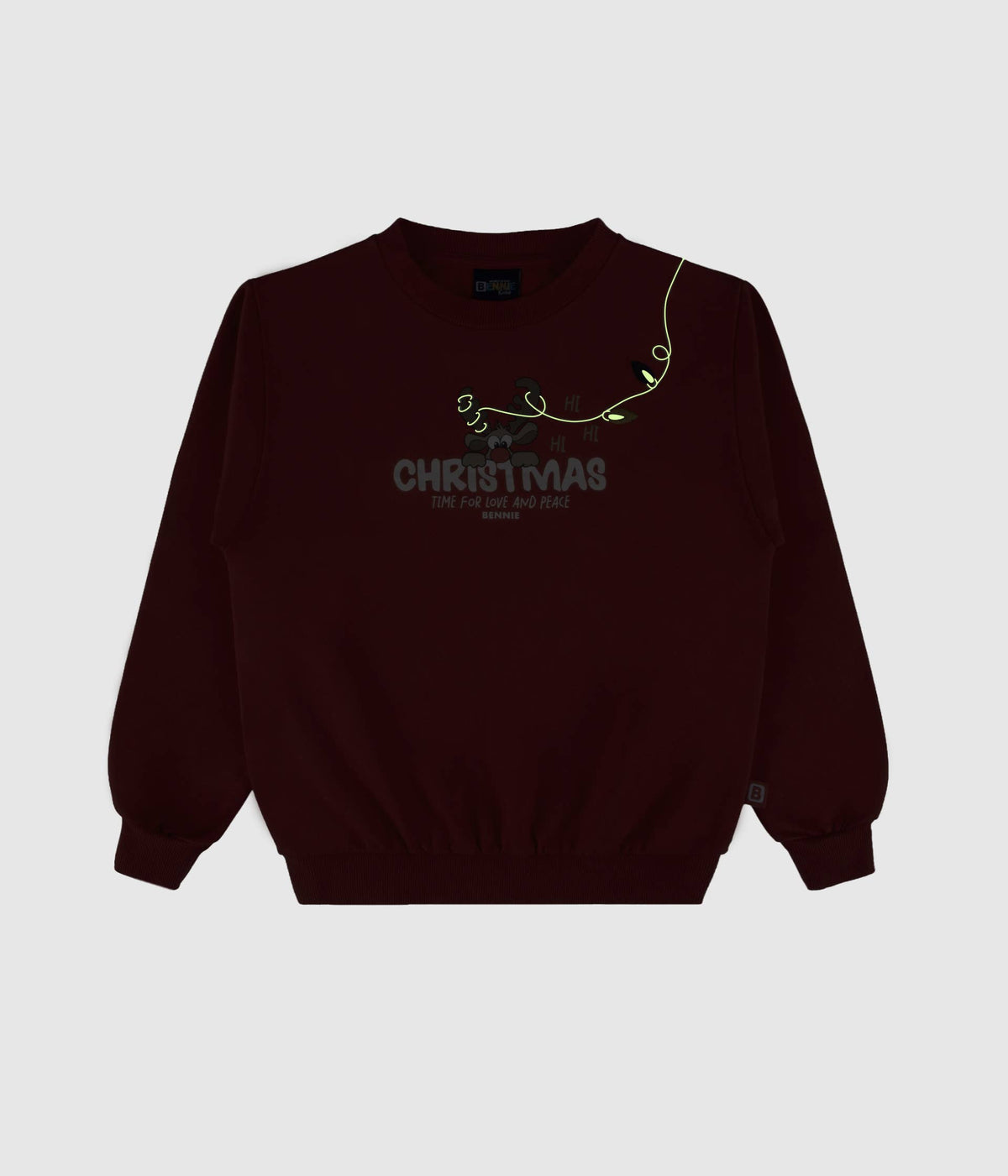 Weihnachtssweatshirt - Leuchtet im Dunkeln: 8A / Vermelho