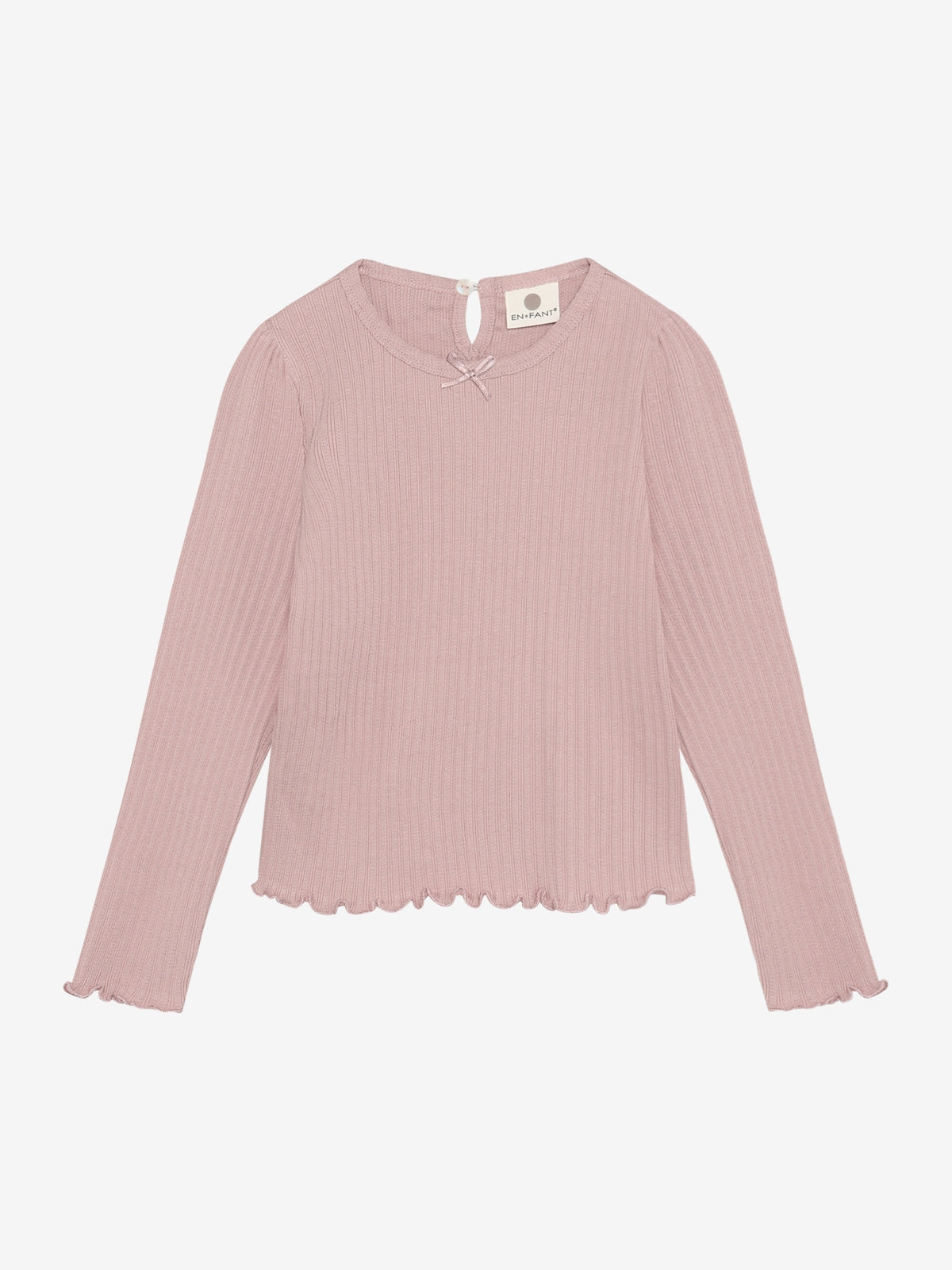En Fant Mädchen Pointelle-Langarmshirt – Adobe Rose