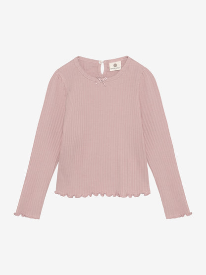 En Fant Mädchen Pointelle-Langarmshirt – Adobe Rose