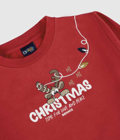 Weihnachtssweatshirt - Leuchtet im Dunkeln: 8A / Vermelho