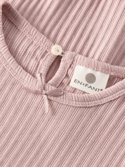 En Fant Mädchen Pointelle-Langarmshirt – Adobe Rose