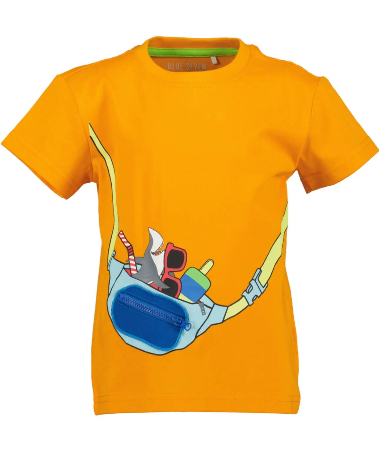 Blue Seven T-Shirt | Sidebag orange Mokkini Kindermode