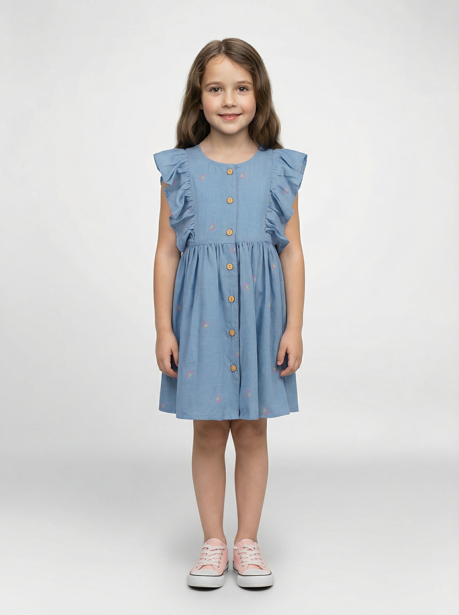 Blue Seven Kleid Mädchen Mittelblau Mokkini
