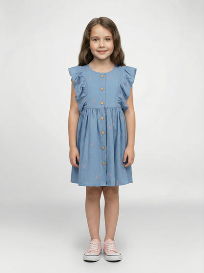 Blue Seven Kleid Mädchen Mittelblau Mokkini