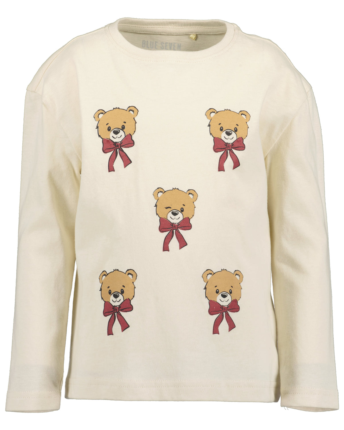 Blue Seven Mädchen Langarmshirt Offwhite Teddybär-Allover