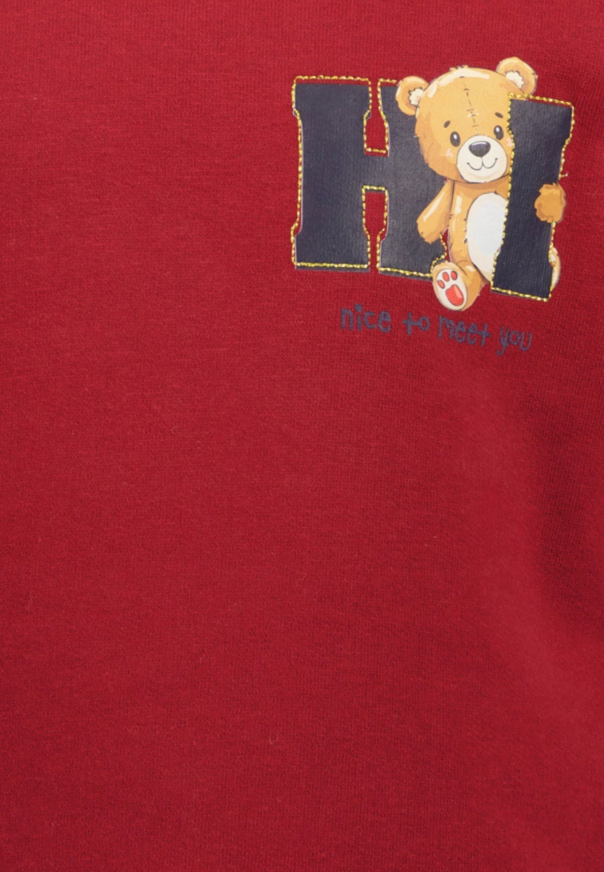 Blue Seven Mädchen Sweatshirt Bordeaux Teddybär-Motiv – weitere Ansicht 2