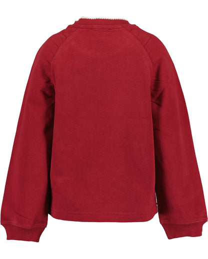 Blue Seven Mädchen Sweatshirt Bordeaux Teddybär-Motiv – weitere Ansicht 3