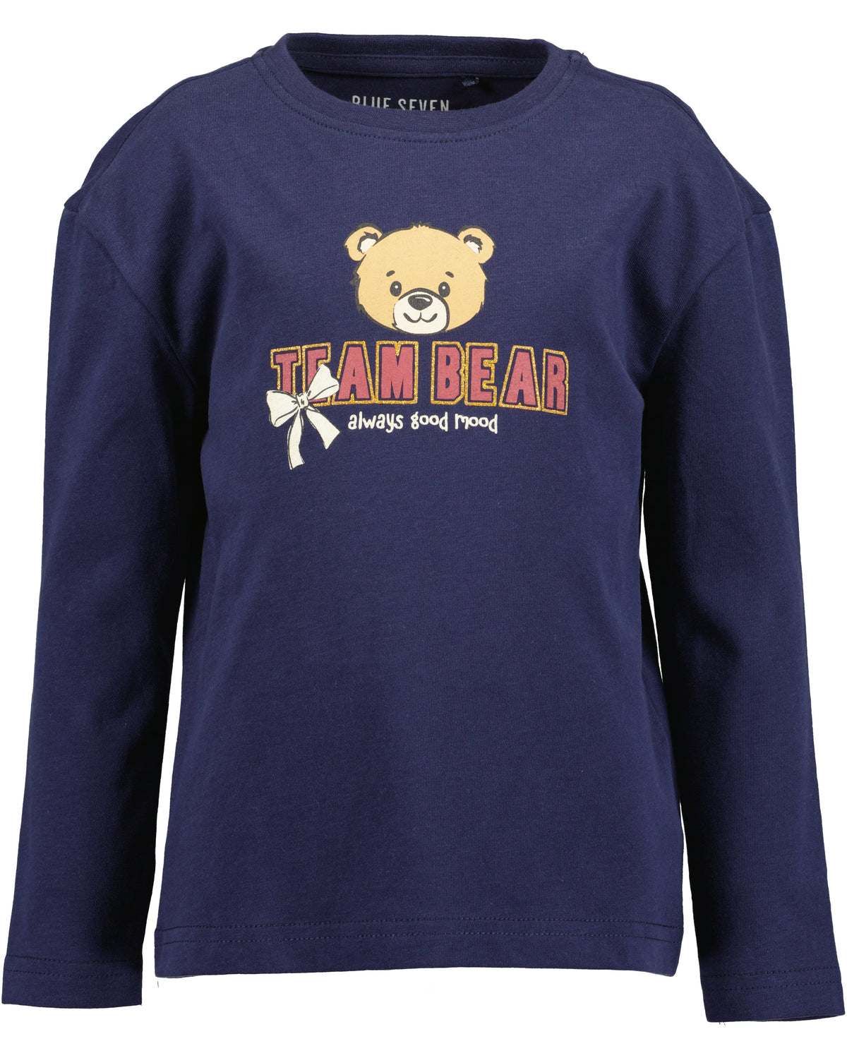 Blue Seven Mädchen Langarmshirt Nachtblau Team-Bear-Motiv