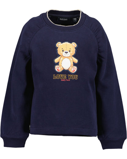 Blue Seven Mädchen Sweatshirt Nachtblau Teddybär-Motiv