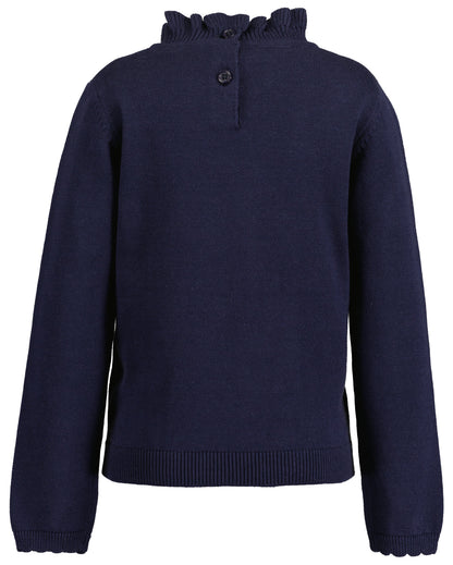 Blue Seven Mädchen Rollkragenpullover Nachtblau Schleifenmuster – weitere Ansicht 2