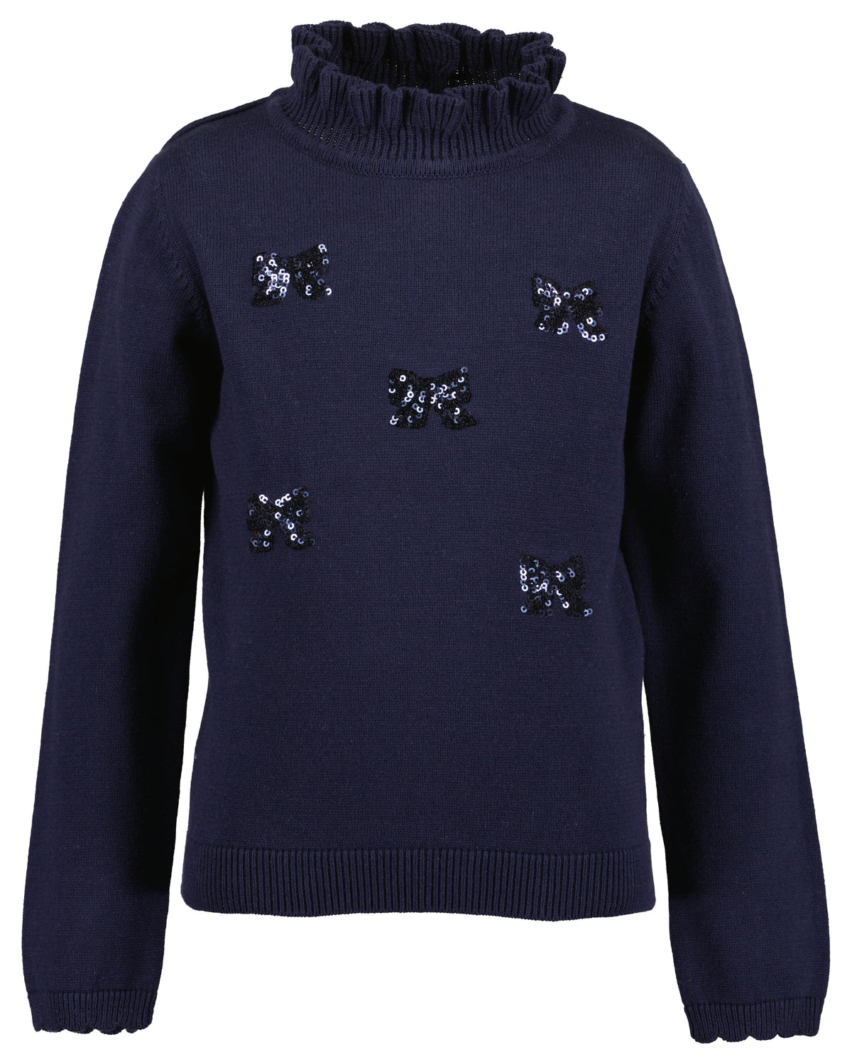 Blue Seven Mädchen Rollkragenpullover Nachtblau Schleifenmuster