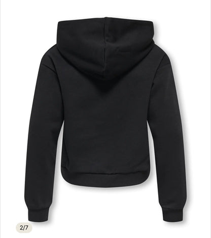 ONLY Mädchen Hoodie Schwarz mit Leoparden-Herz