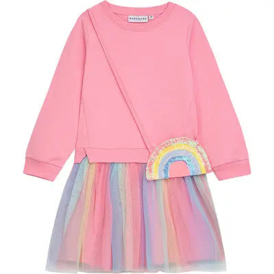 Danamade Kleid mit Tüllrock & Regenbogentasche Mokkini Kindermode Kleid
