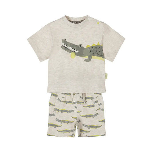 Dirkje 2-teiliges Set – Krokodil Shirt & Shorts Mokkini Kindermode Jungen Set