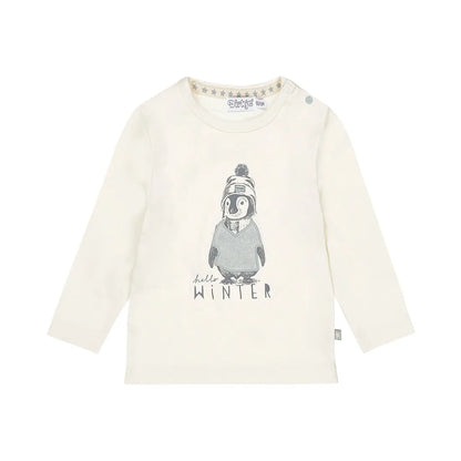 Dirkje Baby Langarmshirt Pinguin Hello Winter Mokkini Kindermode T-Shirt Langarm