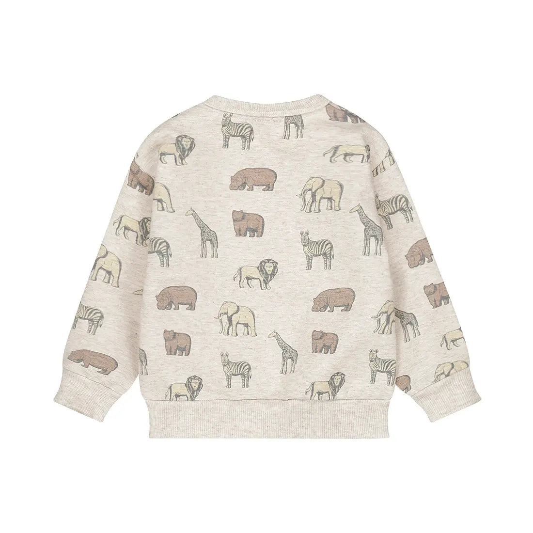Dirkje Baby Sweatshirt Safari Allover Beige Mokkini Kindermode Sweatshirt