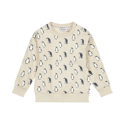 Dirkje Sweatshirt mit Pinguin-Allover Mokkini Kindermode Sweatshirt