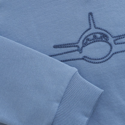 En Fant Sweatshirt mit Flugzeug-Stickerei in Blau Mokkini Kindermode Gesperrt