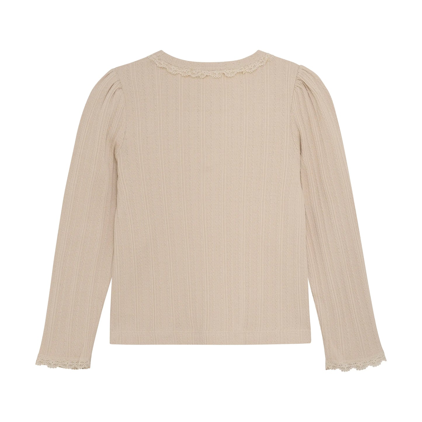 Enfant Langarmshirt mit Spitzenkragen in Beige Mokkini Kindermode Gesperrt