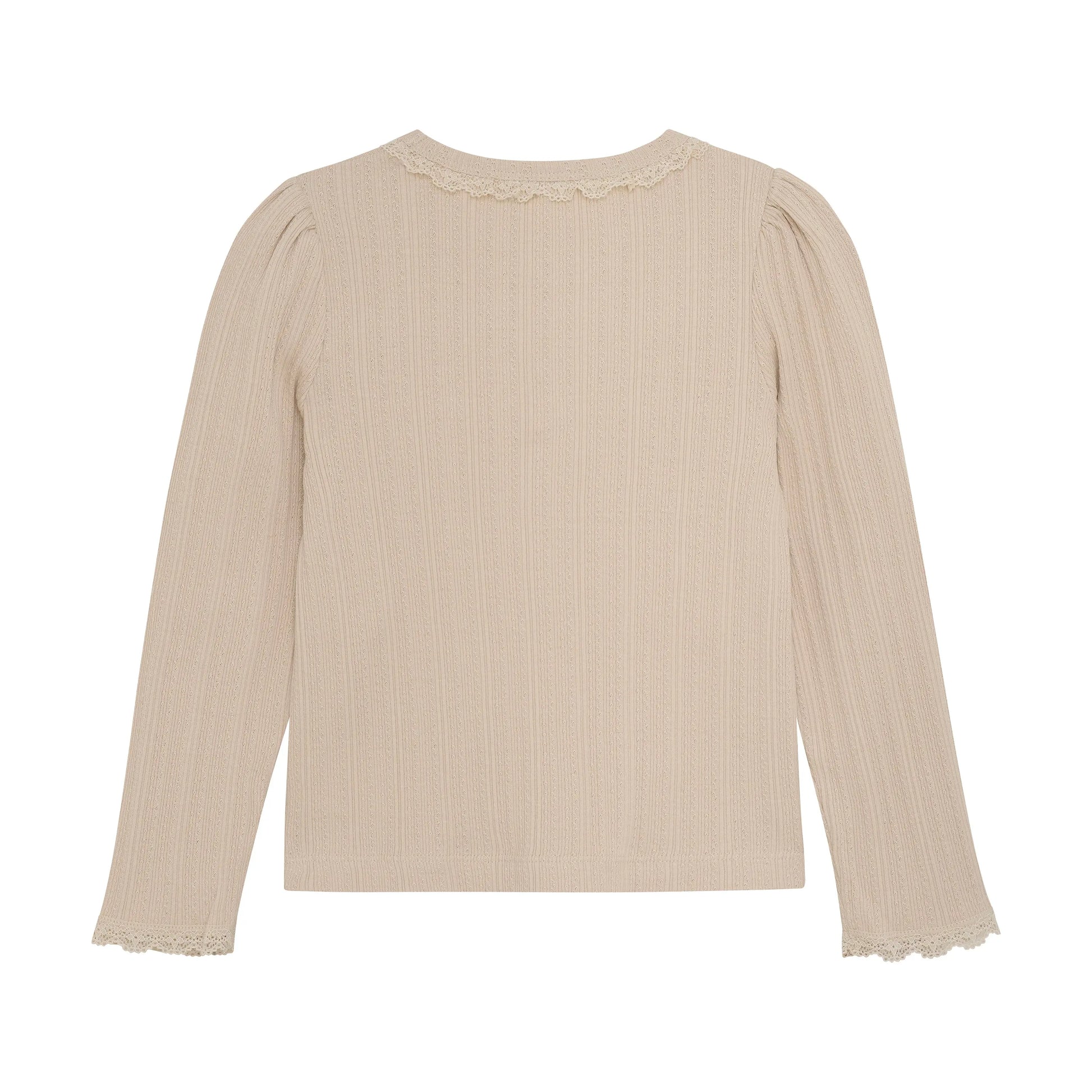 Enfant Langarmshirt mit Spitzenkragen in Beige Mokkini Kindermode Gesperrt