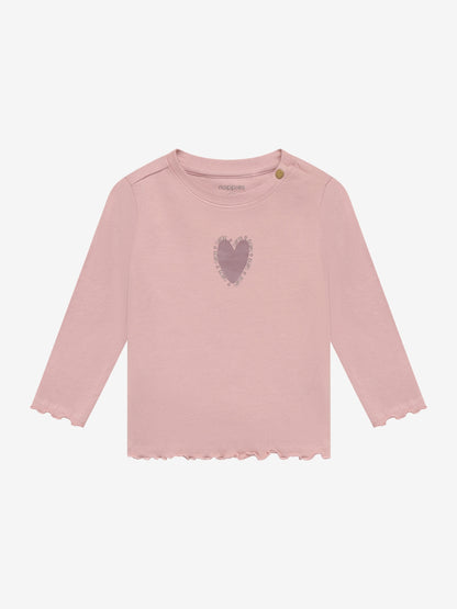 Noppies Mädchen Langarmshirt Adobe Rose mit Herzmotiv