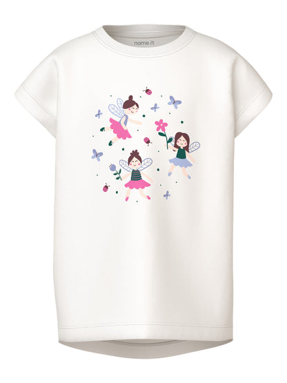 name it Mädchen T-Shirt NMFVIGEA CAPSL TOP SET - Cloud Dancer Fairies Gr. 104-98 - Front_1