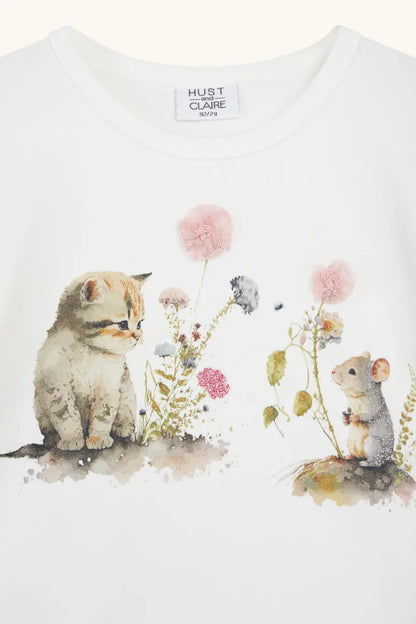 Hust & Claire- Ajsa - T-Shirt Langarm mit Katz & Maus Print-Mokkini Kindermode