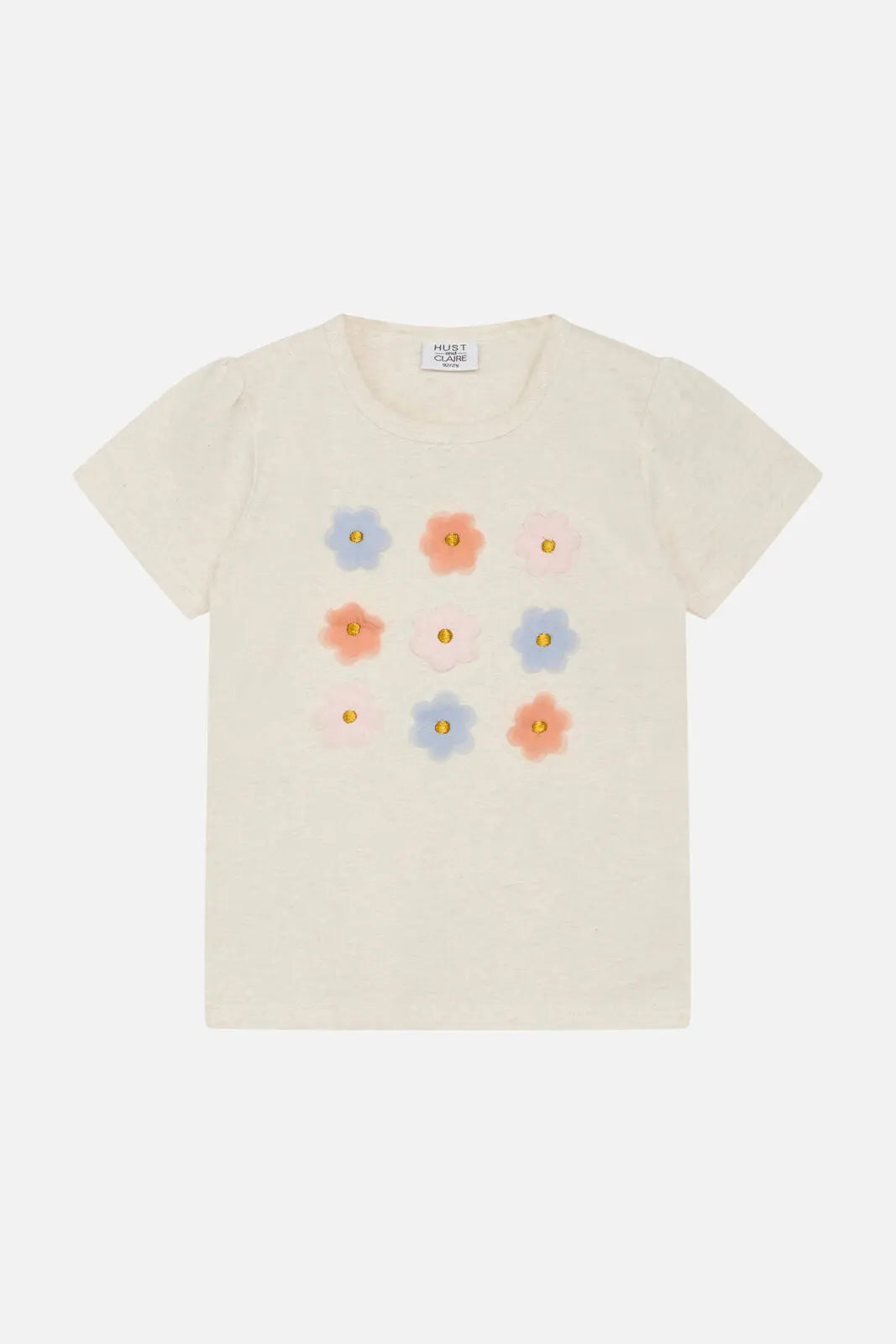 Hust & Claire Aliana T-Shirt mit Chiffon-Blümchen - T-Shirt - Hust&Claire