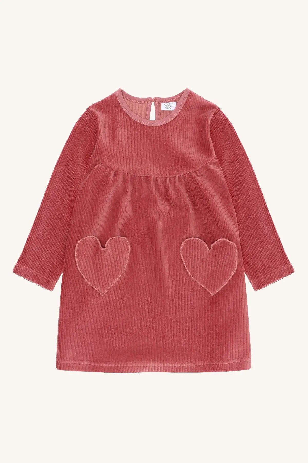 Hust & Claire Cordkleid Altrosa Herzen Mädchen Mokkini Kindermode Kleid