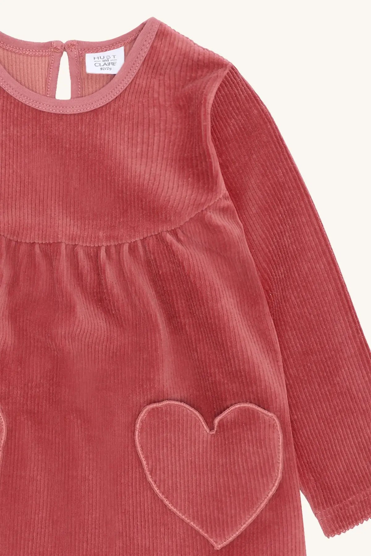 Hust & Claire Cordkleid Altrosa Herzen Mädchen Mokkini Kindermode Kleid