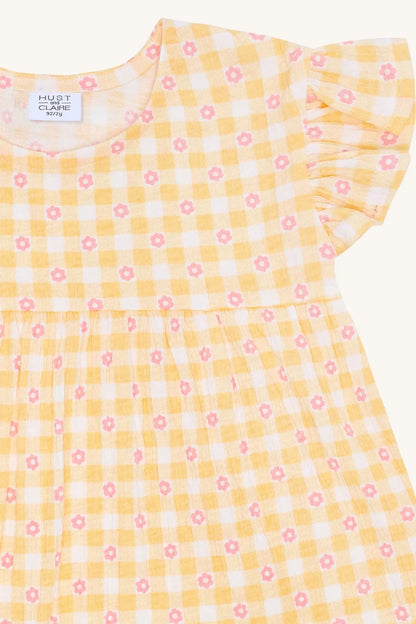 Hust & Claire HCAlma Flower Check Nectar Mokkini Kindermode T-shirt