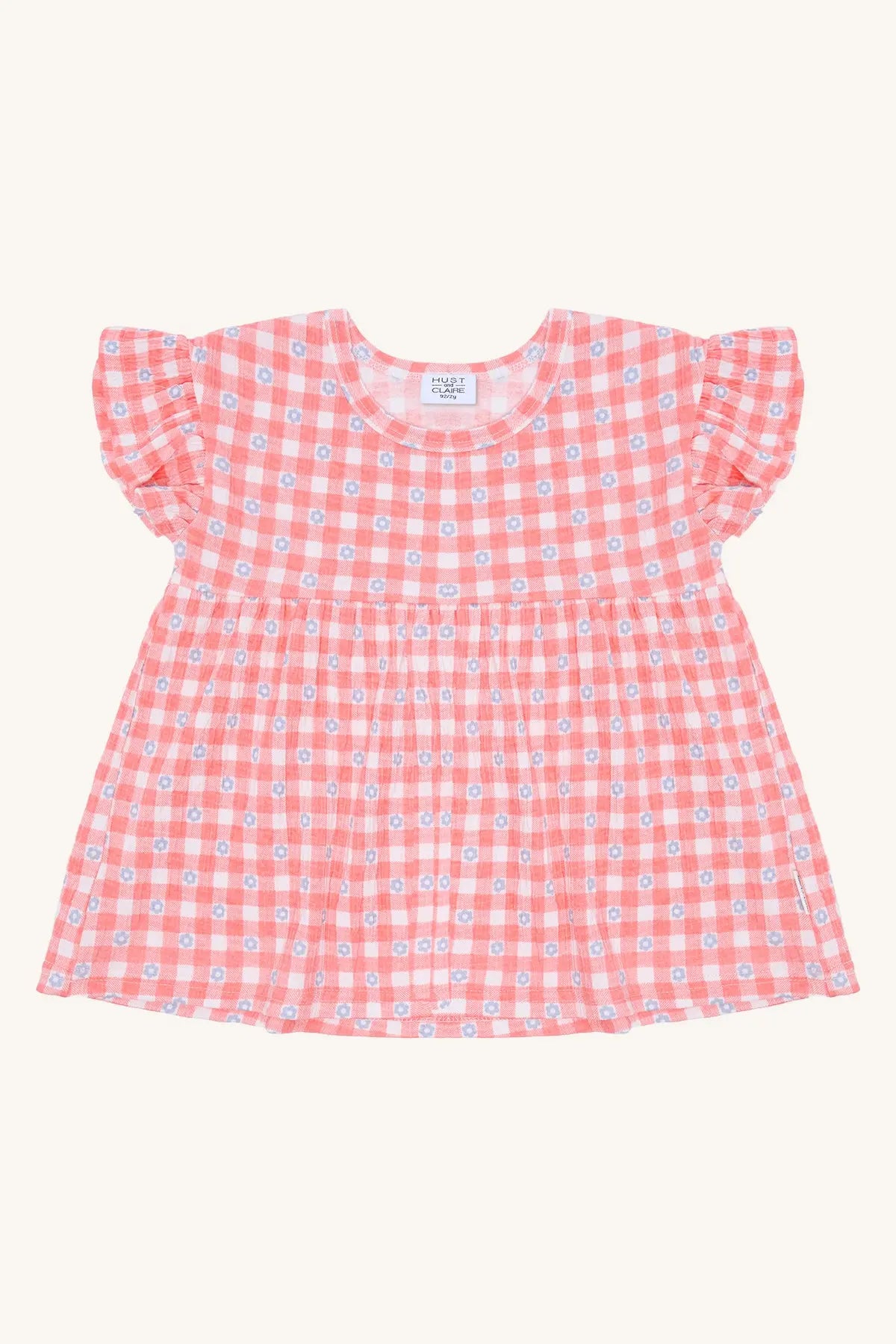 Hust & Claire HCAlma Flower Check Shell Mokkini Kindermode T-shirt