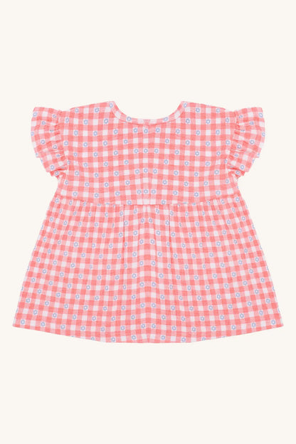 Hust & Claire HCAlma Flower Check Shell Mokkini Kindermode T-shirt