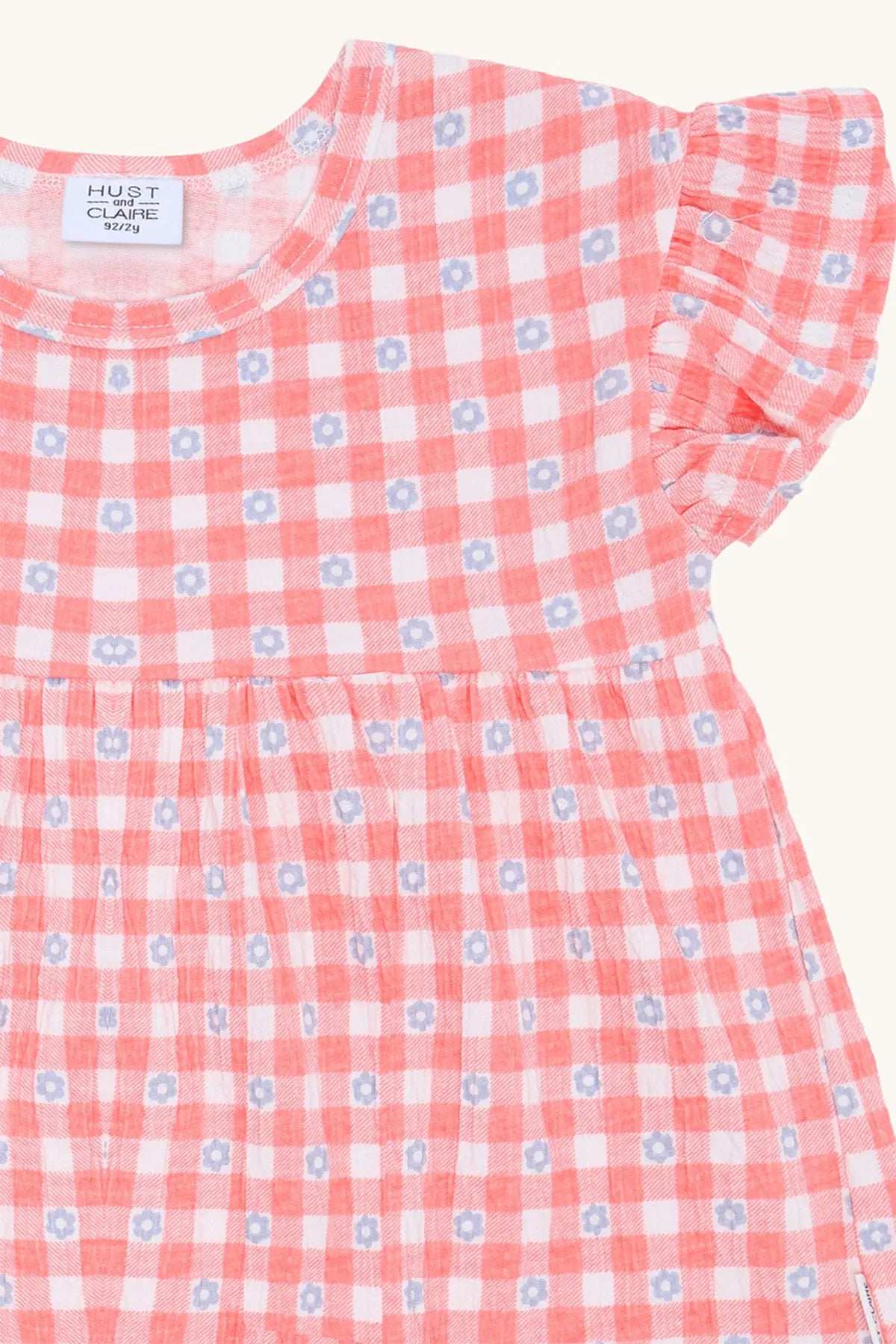 Hust & Claire HCAlma Flower Check Shell Mokkini Kindermode T-shirt