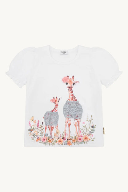 Hust & Claire HCAlma Giraffes White Mokkini Kindermode T-shirt