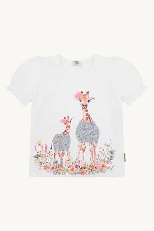 Hust & Claire HCAlma Giraffes White Mokkini Kindermode T-shirt