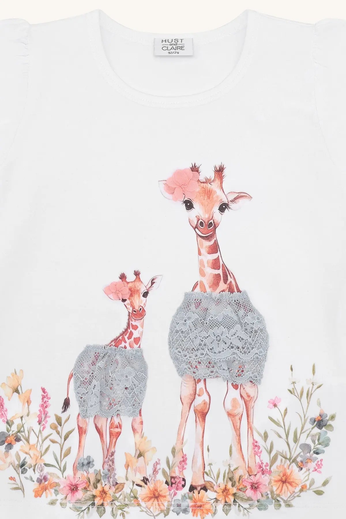 Hust & Claire HCAlma Giraffes White Mokkini Kindermode T-shirt